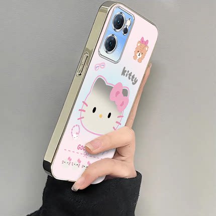 适用oppoReno7手机壳Reno7pro女新款opporone7SE全包防摔reon75G系列硅胶外壳opp0pp0ppor保护套男好时光KT猫