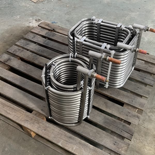 304不锈钢3P5P10P15匹冷水机制冷盘管蒸发器换热器冷却散冷器