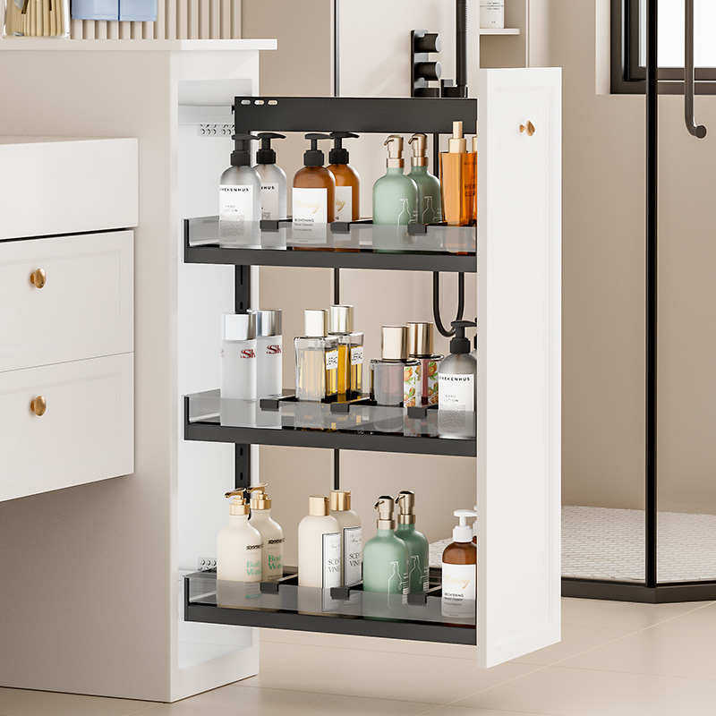 半墙拉篮厨房橱柜卫生间浴室柜窄柜侧装厕所拉篮抽屉式边柜储物篮,基础建材,衣柜拉篮,淘宝优惠券,粉丝福利购,淘宝优惠卷