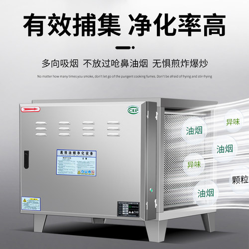 低空油烟净化器商用饭店烧烤厨房餐饮静电式除味All无烟环保