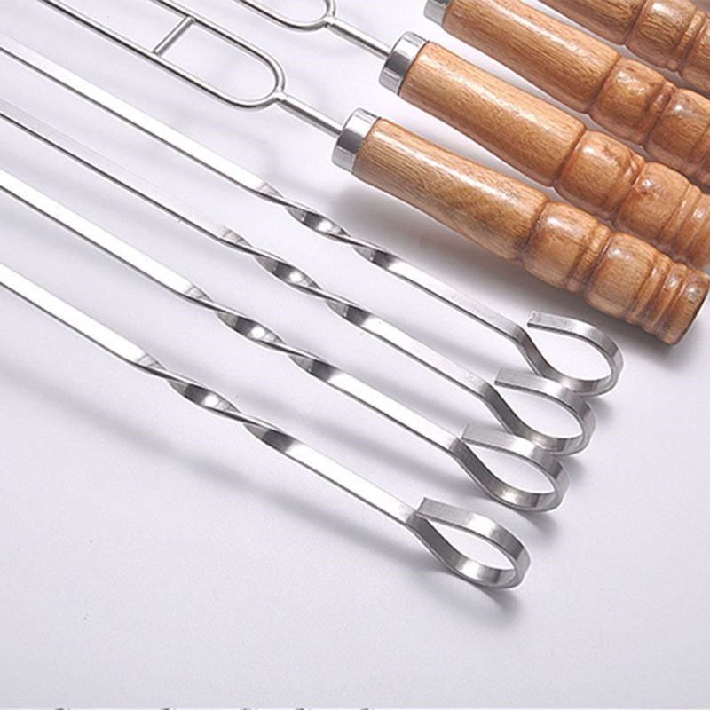 烧烤签子不锈钢烤羊肉串签字烤肉签字扁铁签烤针烤肉钎子烧烤用具