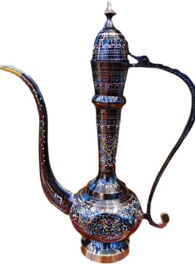 巴基斯坦铜雕手工艺品装饰壶纳福摆件客厅玄关博古架酒店书房异域