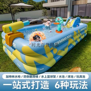 大号可折叠快速充气泳池 围栏户外庭院小区景点玩水大水池家庭版