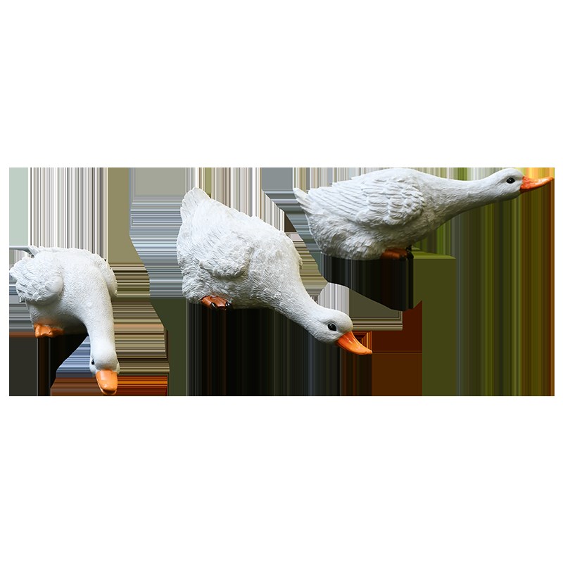 热销户外仿真动物喝水鸭子摆件别墅庭院装饰花园水池鱼缸水景假山