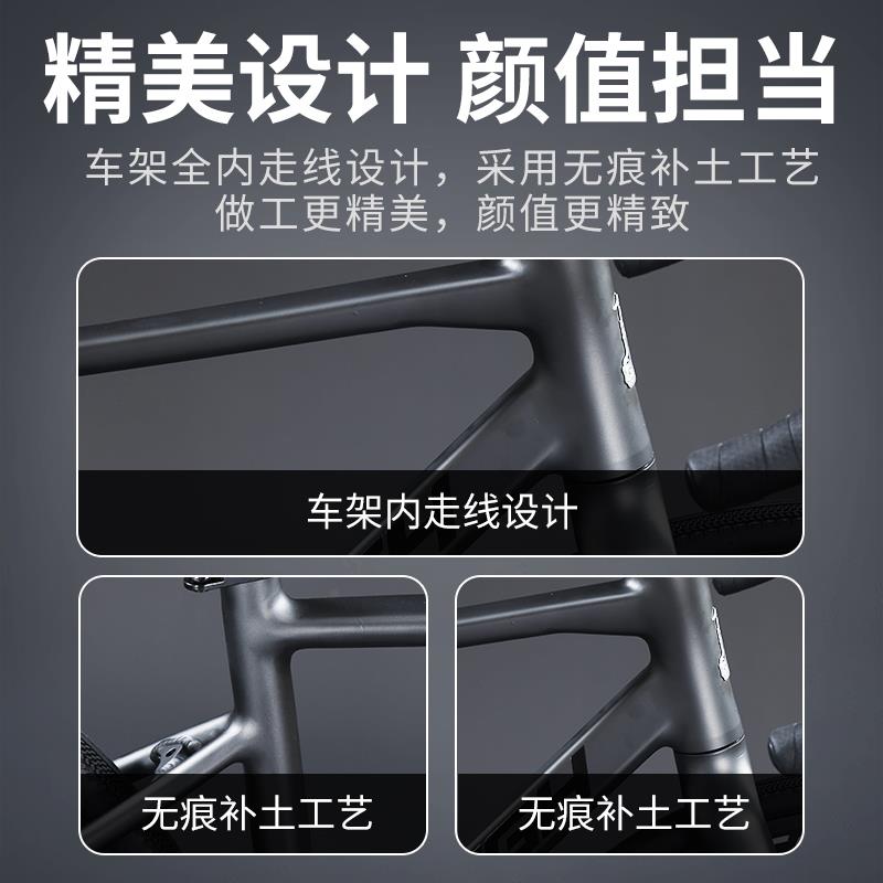 热销英国兰令铝合金公路车弯把竞速内走线超轻超快成人单车学生自