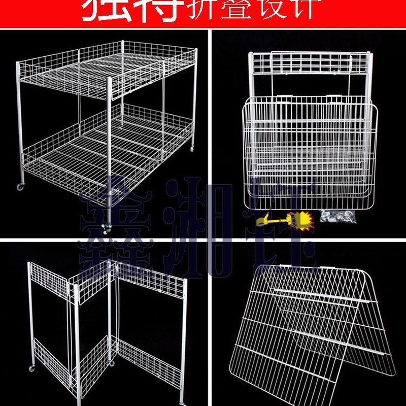 热销花车货架可移动摆摊小推车折叠拆装铁艺展示台商场超市便携地