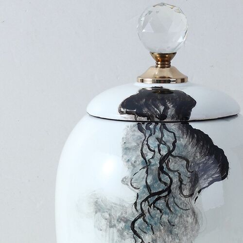 热销白瓷手工陶瓷罐储l物罐新中式家居摆件大号罐子玄关电视柜软