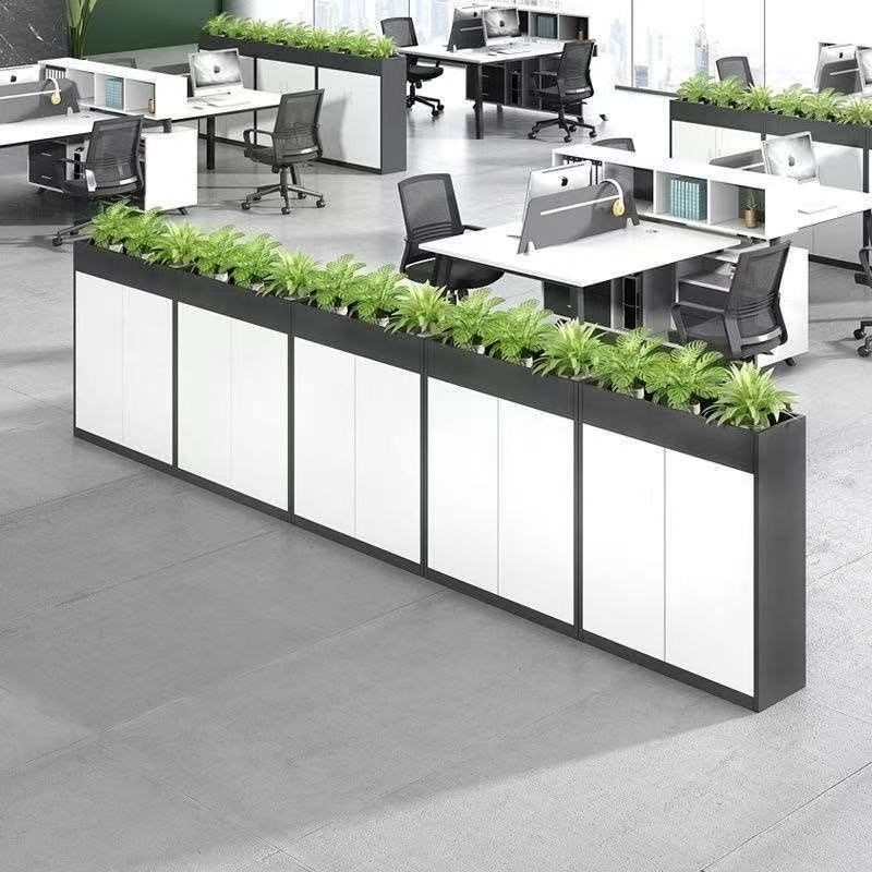 热销办公室隔断柜花槽柜桌边侧柜矮柜文件柜车间半高围栏遮挡柜屏