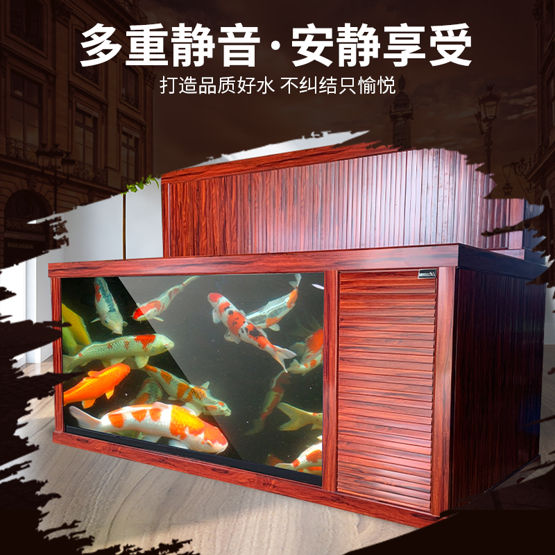 热销定制大为轻新款玻璃钢轻体侧滤底排鱼缸水族箱免安装锦鲤地缸
