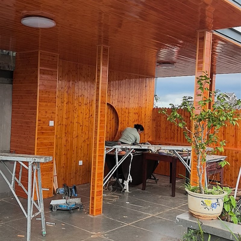 热销彩色桑拿板护墙板纯实木免漆扣板桑拿板吊顶阳台樟子松防腐木