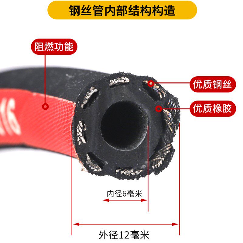 热销氧气管焊割高压耐磨带钢丝乙炔煤气丙烷软管工业割枪割铁气割