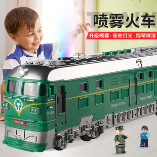 儿童男生玩具车男孩系列玩具车绿皮火车玩具仿真动车模型宝宝益智