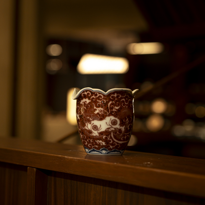 【墨舍名窑 】畅怀堂青花釉里红事事如意公道杯 cht88