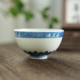 玗琪轩丨宝相莲花鸡心杯景德镇纯手工手绘家用高档陶瓷yqx38