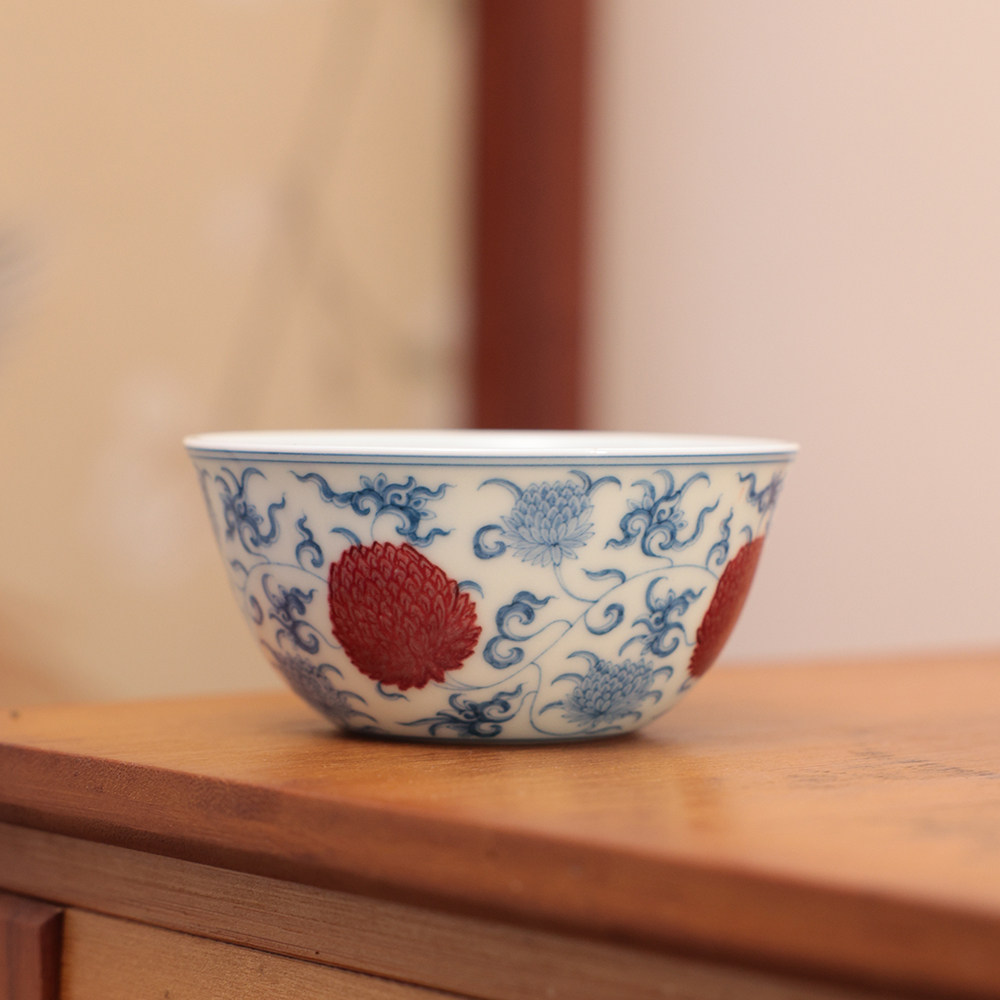 【墨舍名窑】屹朴团菊鸡缸杯 景德镇陶瓷（yipu43）,餐饮具,茶杯,淘宝优惠券,粉丝福利购,淘宝优惠卷