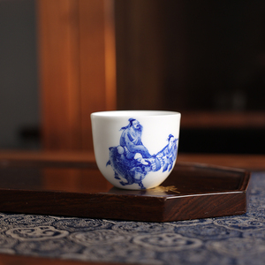 墨舍九段青花妙手老子杯