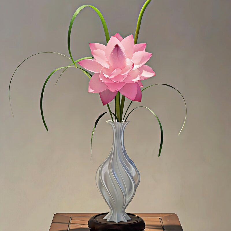 高级感花瓶白色摆件轻奢插花复古客厅中古创意设计感小众器3D打印