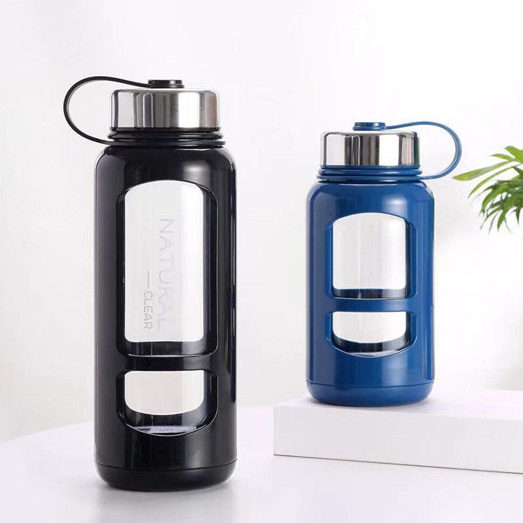 超大号大容量玻璃杯双层隔热防摔