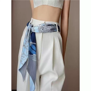 腰带系带女装饰丝巾牛仔裤腰间丝带布条夏季裤子百搭仿丝绸裤带