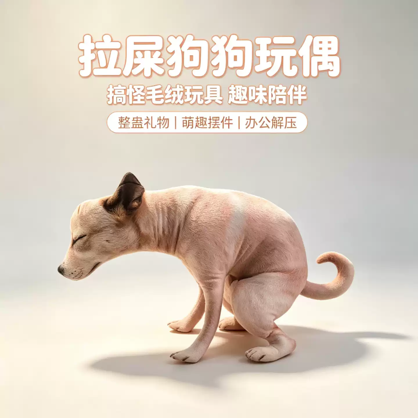 拉屎狗狗毛绒萌趣狗子嗯嗯造型抱枕可爱家居摆件玩偶挂件