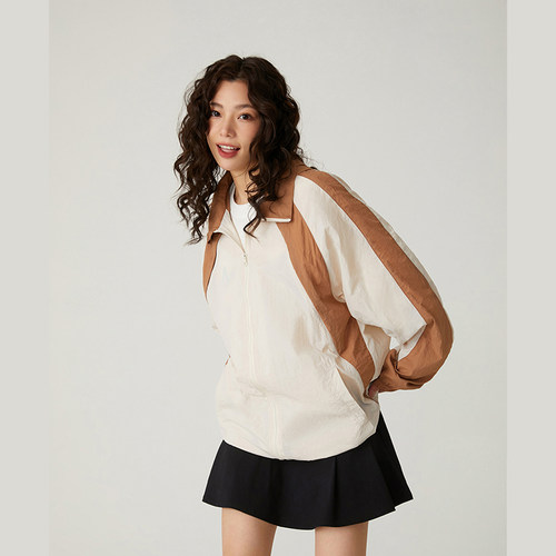 sanse外套夏季薄款防晒衣拼色宽松连帽梭织衫百搭潮牌上衣