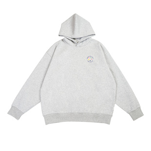 印花宽松情侣上衣 男女同款 sanse中性卫衣连帽春季 潮牌纯棉套头衫