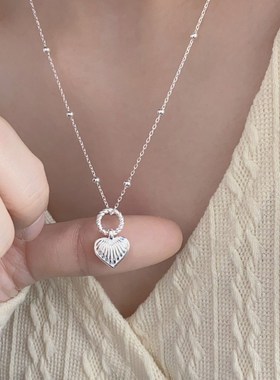 2023年新款女韩版简约几何爱心圆形小清新甜美锁骨链项链