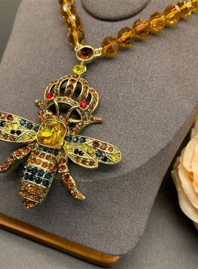 青岛中古 法式复古风【蜂之迷离】琉璃珠项链文艺复古款项链