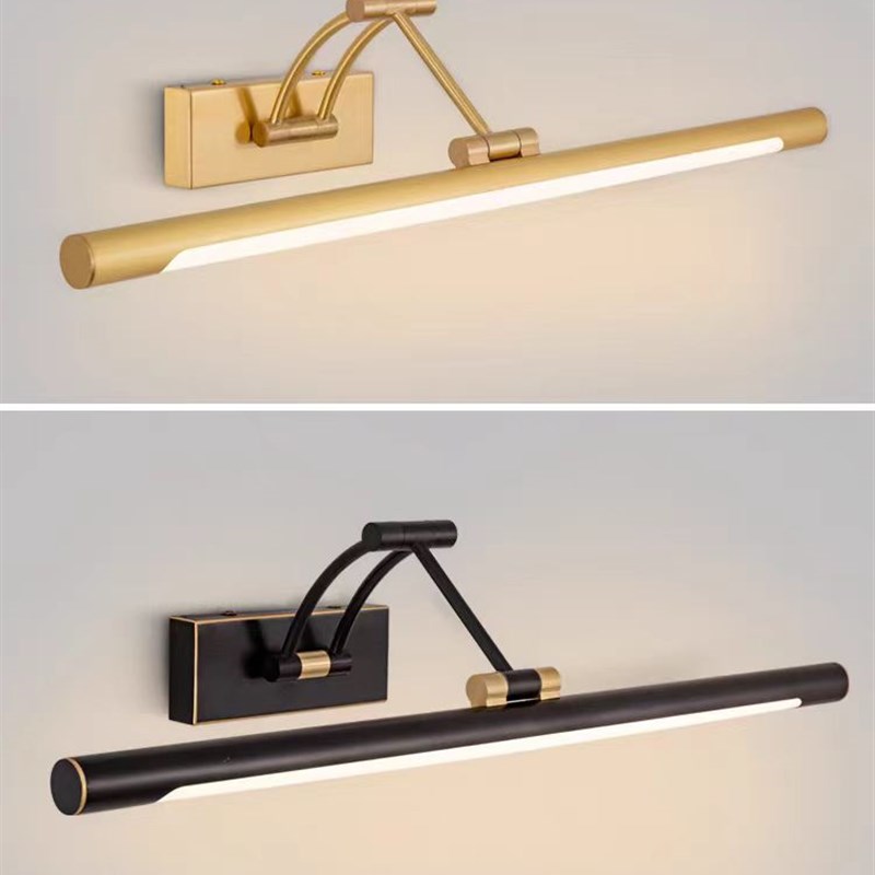 美式全铜镜前灯可调节角度免打孔梳妆镜浴室柜加厚镜柜可用洗漱台