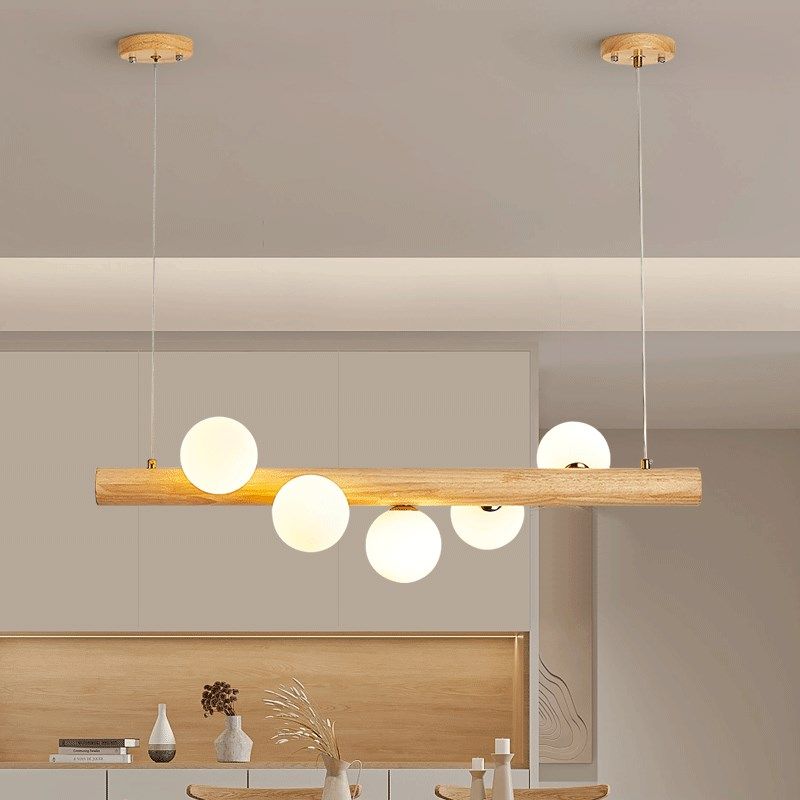 餐厅吊灯北欧原木风螺旋魔豆吊灯现代简约实木长条餐桌灯中山灯具,家装灯饰光源,餐厅吊灯,淘宝优惠券,粉丝福利购,淘宝优惠卷
