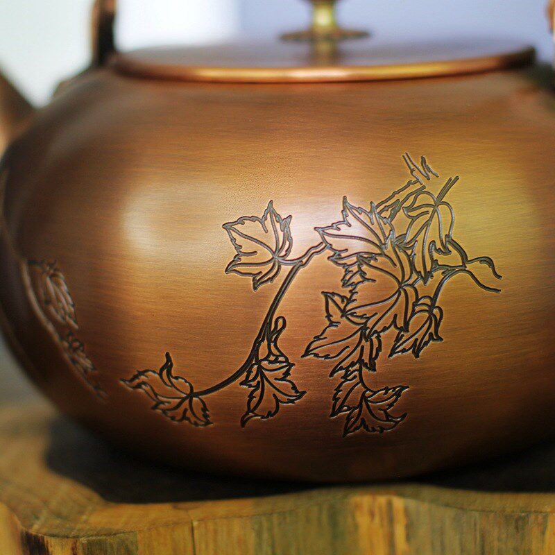 大容量纯铜扁壶大号南瓜壶纯紫铜烧水壶手工泡茶壶煮茶器单壶茶具