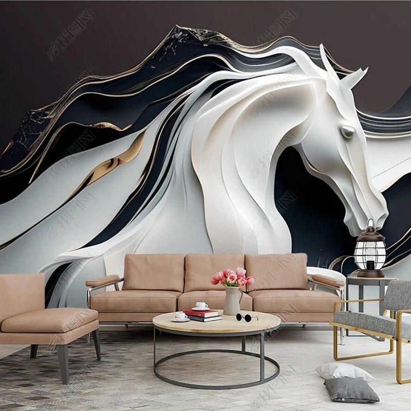 2024新款电视背景墙纸客厅大气影视墙装饰浮雕壁画沙发壁布3d立体