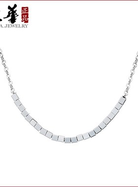 文艺百搭小方块项链女几何个性国潮轻奢小众设计简约高级感锁骨链