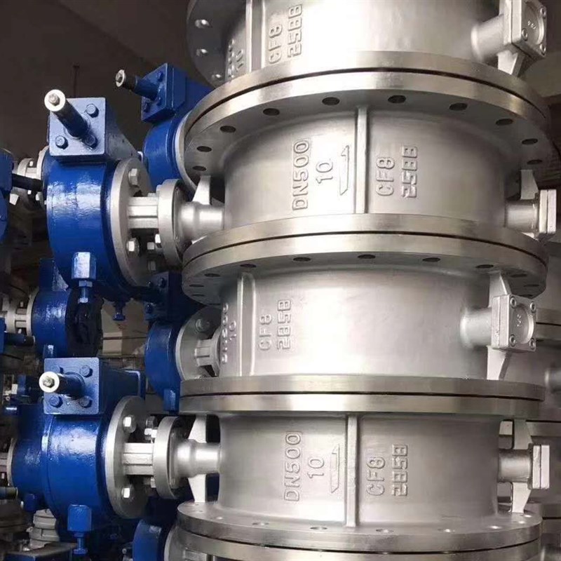 D343H-16P不锈钢涡轮法兰蝶阀DN400手动硬密封蜗轮蝶阀DN450 500