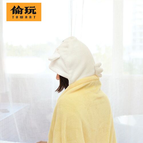 小刘鸭办公室午睡毯空调毯u简约现代午休小毯斗篷毛毯空调保暖盖