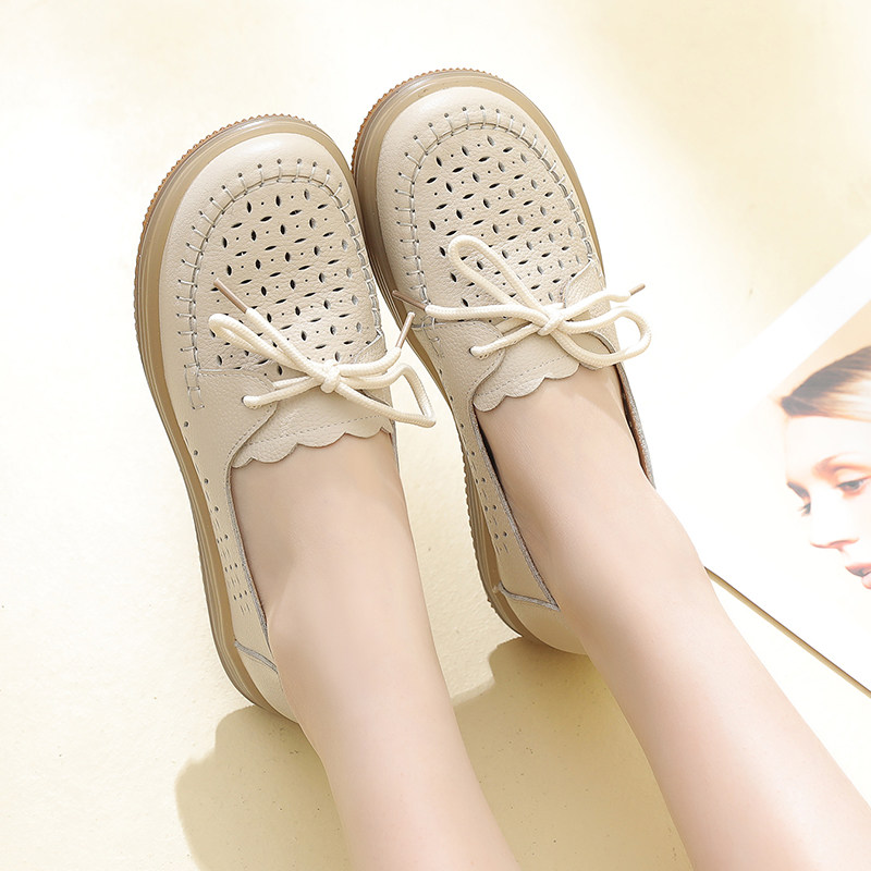 2025新款真皮洞洞鞋女夏季镂空中年妈妈鞋子软底休闲皮鞋平底凉鞋,女鞋,洞洞鞋,淘宝优惠券,粉丝福利购,淘宝优惠卷