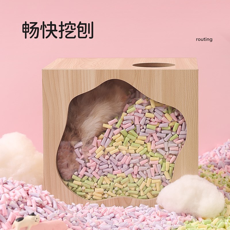 它适豆豆仓鼠垫料夏天金丝熊木屑纸棉吸水纸粒卷造景夏季仓鼠用品