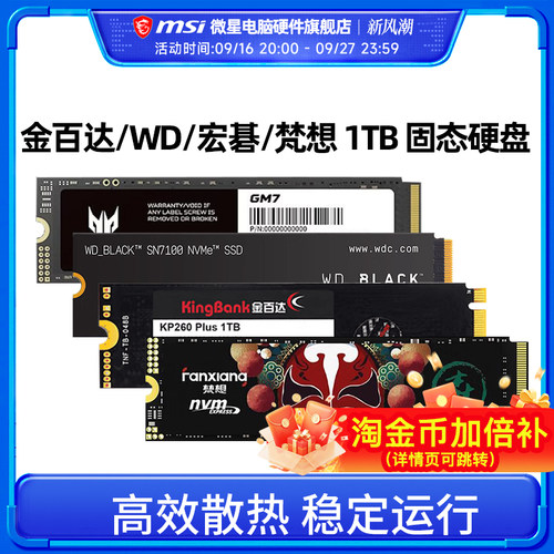金百达/WD西数 SN7100/宏碁 GM7 /梵想 1TB 电脑固态硬盘SSD 1t
