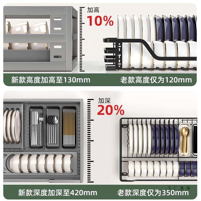拉篮厨房橱柜不层抽双屉式碗架收纳200碟架橱柜锈碗钢篮