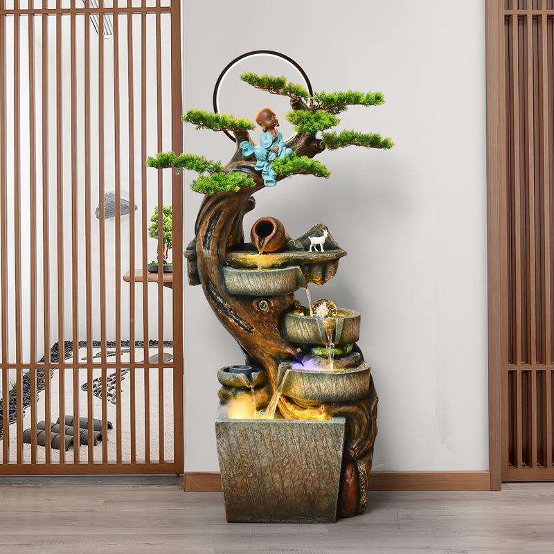 客山厅假流水喷泉景叠观摆件室GNR内办公造室循环水水瀑布山水景