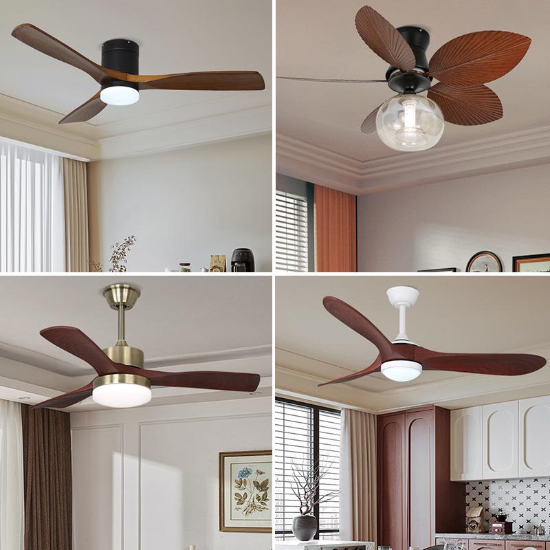 原木风吊灯2025年新款扇大5风力餐厅扇灯灯家用静音直扇风中山灯