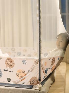 Fhhrrrzz帐家蚊用2025新款1底50x190回款床室笠式儿童防摔1.5x1.9