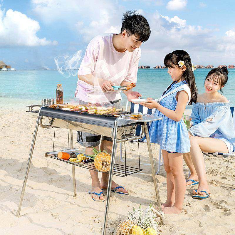 加木厚户外用烧烤炉家150不锈钢烧烤架野外炭工碳烤具肉炉烤鱼拆,农机/农具/农膜,其它农用工具,淘宝优惠券,粉丝福利购,淘宝优惠卷