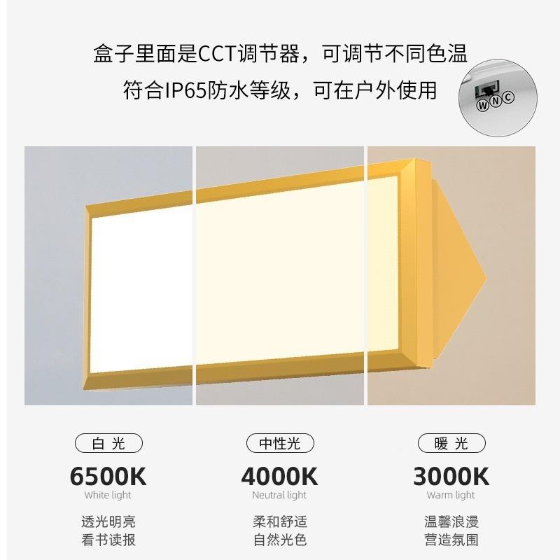 T欧W规户外三角壁灯LED60室内壁照明灯3CC拨码色温防JR-SJ-WL水三