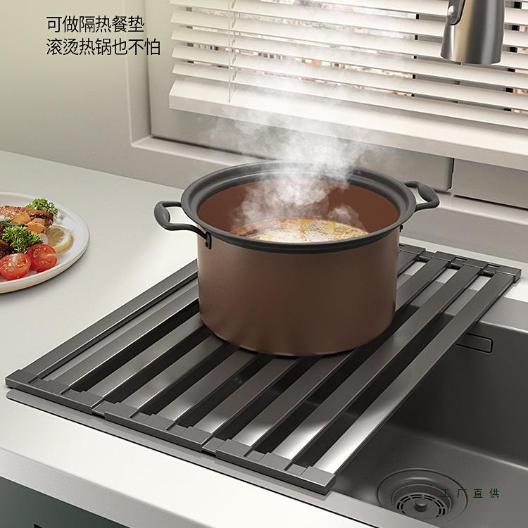 水架3收04不锈钢槽厨房F77H6J6S水碗架置物沥架洗碗池碗碟纳篮可