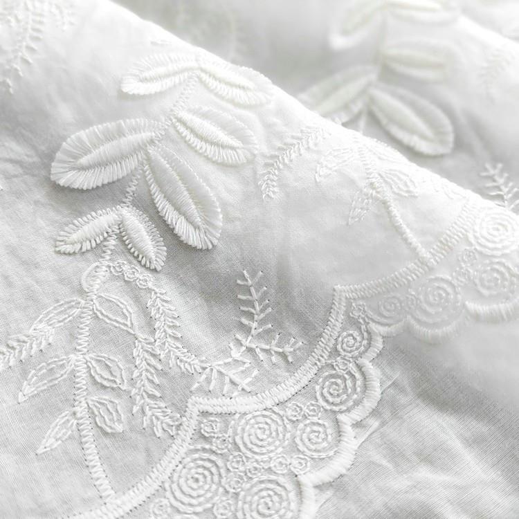 跨境花布棉刺绣立体花绣棉布线绣花花棉布绣打孔AL360-90绣花棉布