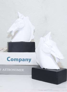 欧式装经摆典半身马头办公桌书靠饰用品样艺板房件树脂工马马头头