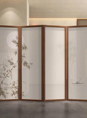 ?实F7877！9卧木屏风隔断入户正对门遮挡室可折叠办移动茶室酒店