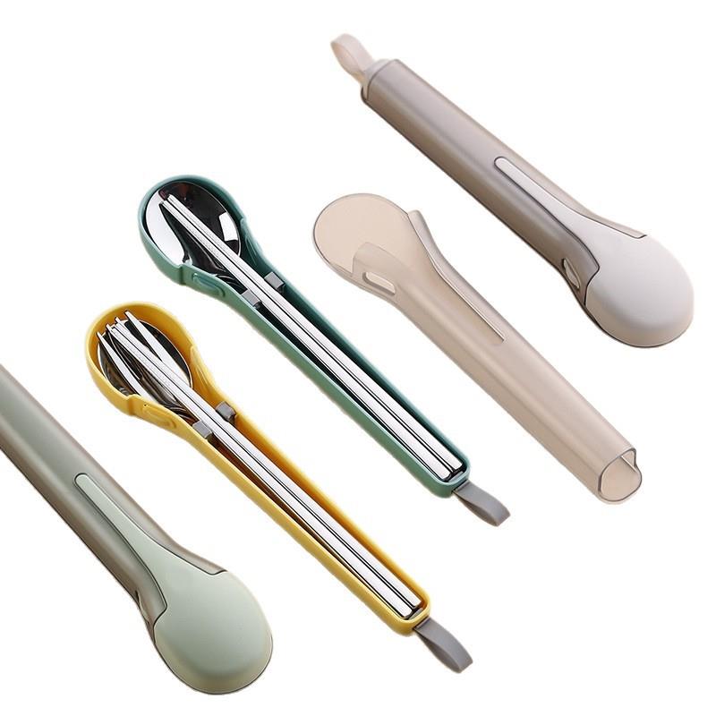 学筷子勺子套装WA-XBXC304不锈钢便携式餐具36一人纳用收1盒户外