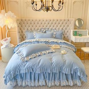 主风全棉夹wanghong棉床裙单韩版棉件加厚床罩床上四公三件套纯20